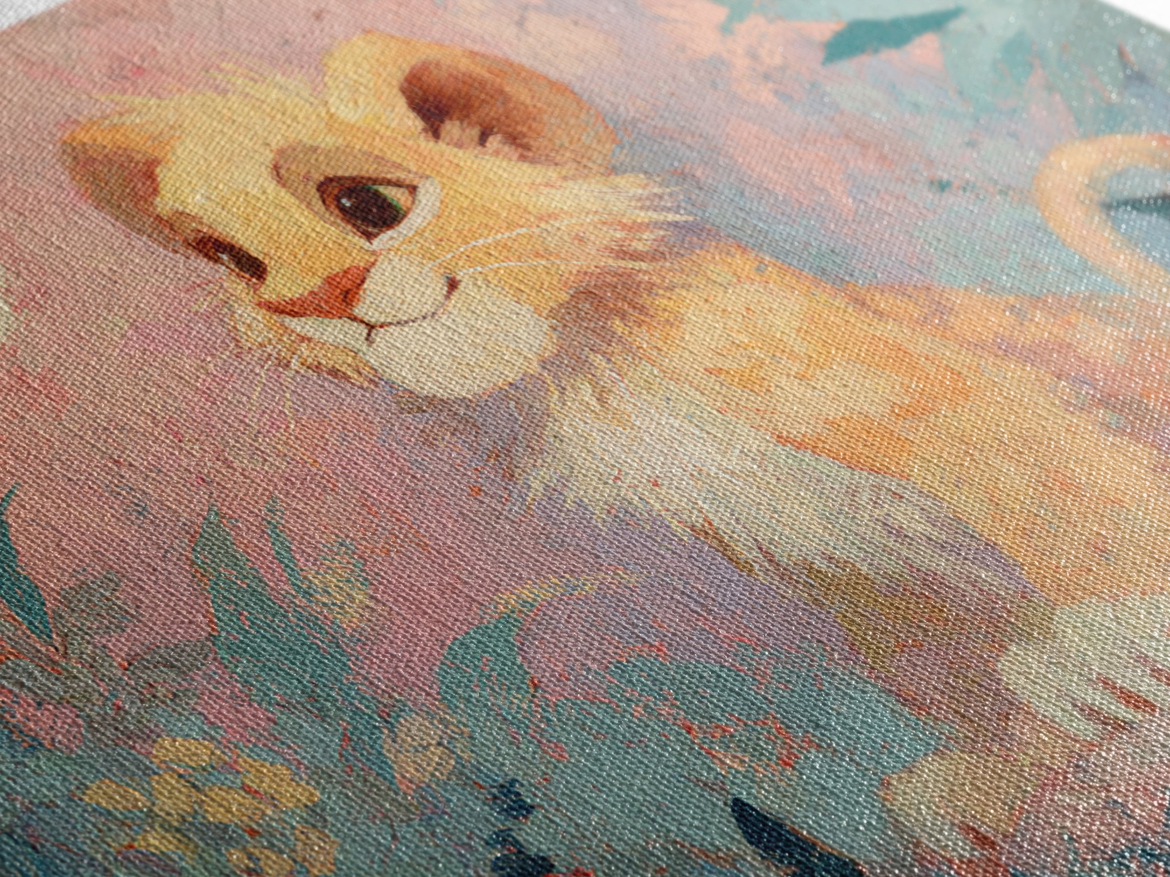 Lion Cub with Soft Golden Mane Framed Canvas Print, Nursery Art, Dinosaur Wall Art, Nursery Decor, Fine Art, Nursery, NUR-3x2-85
