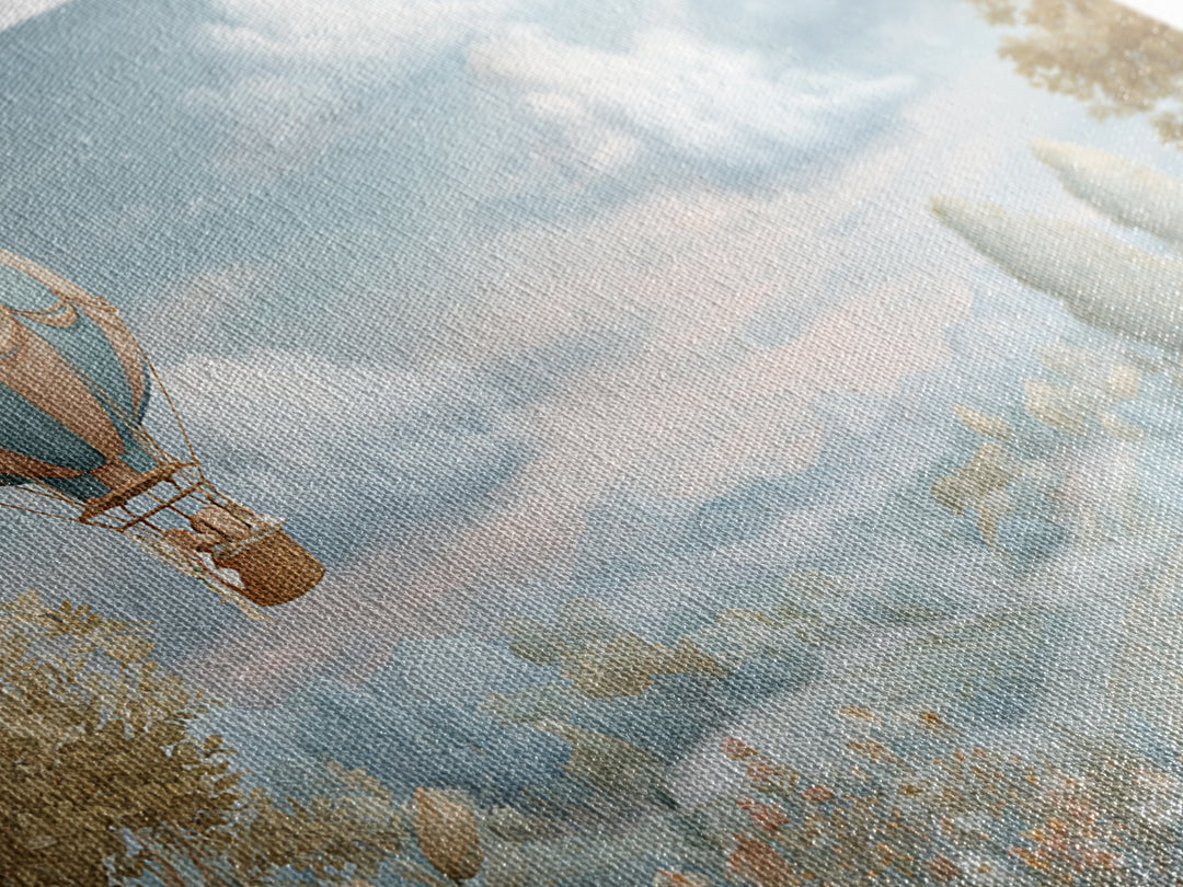 Floating Hot Air Balloon Canvas Print, Nursery Art, Boho Decor, Nursery Decor, Nursery, Wall Hangings, Nursery Wall Art, NUR-3x2-88