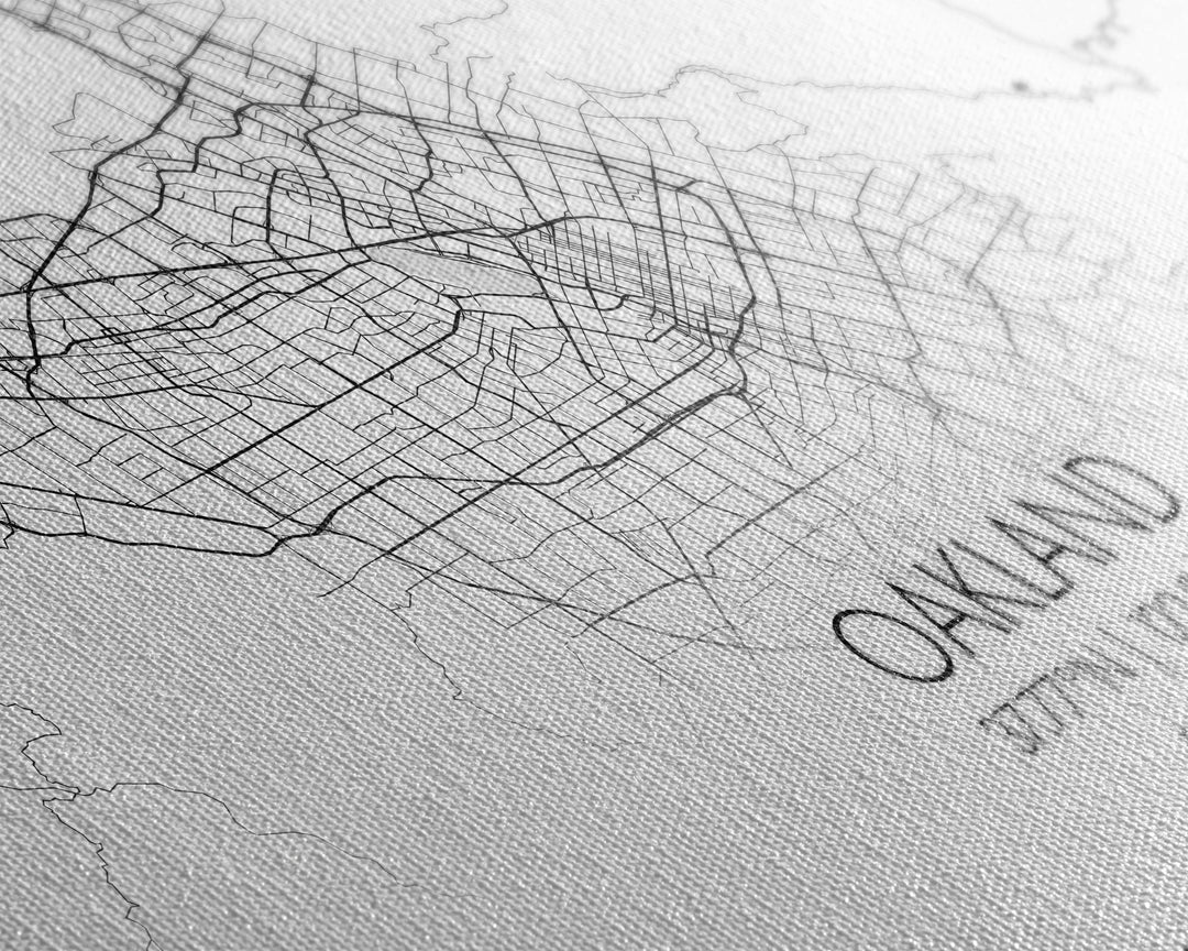 Oakland City Map, California Art, Map Print, Minimalist Wall Art, Wall Art, Canvas Art, Teen Room Art, Dorm Room Art, Graduation Gift