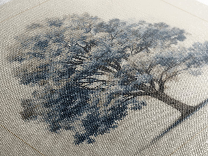 Ink Wash Tree Symbolizing Stability Canvas Print, Office Art, Living Room Decor, Office Decor, Fine Art, Focus, Fine Art Print, OFF-1x1-14