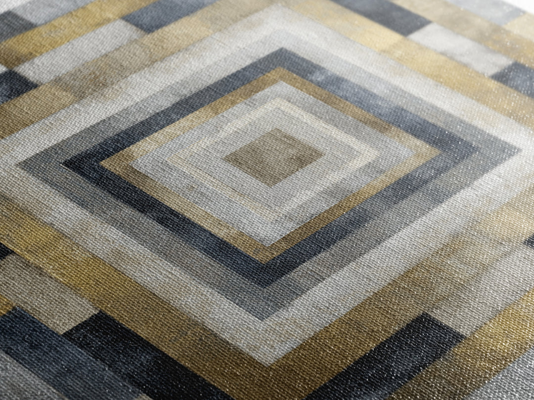 Geometric Labyrinth Pattern Canvas Print, Office Art, Wall Prints, Office Decor, Abstract Art, Focus, Cubicle Decor, OFF-1x1-18