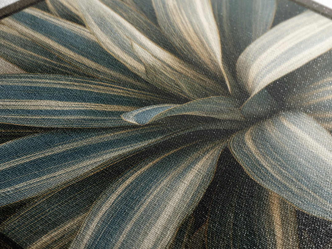 Desk Plant Botanical Closeup Framed Canvas Print, Office Art, Ai Art, Office Decor, Watercolor Art, Focus, Trendy Wall Art, OFF-1x1-64