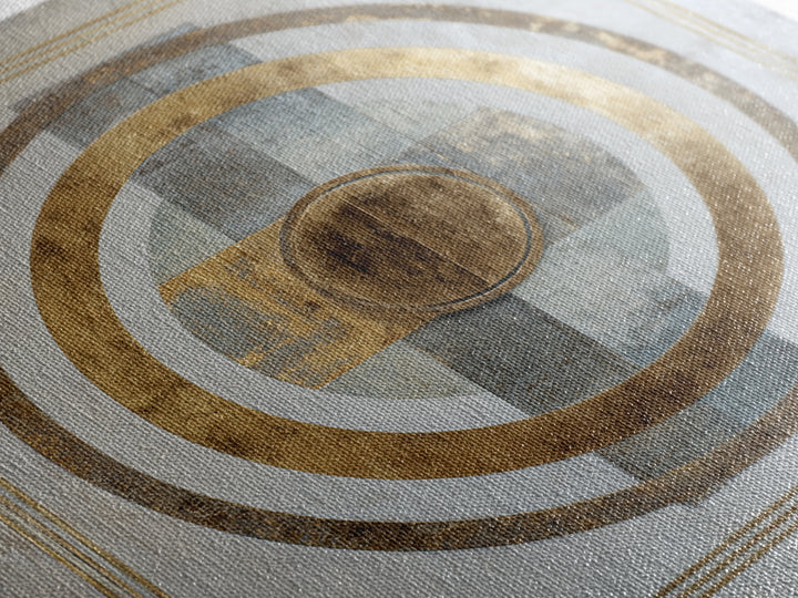 Gold Circle and Line Composition for Clarity Framed Canvas Print, Office Art, Printable Wall Art, Office Decor, Fine Art, Focus, OFF-1x1-8