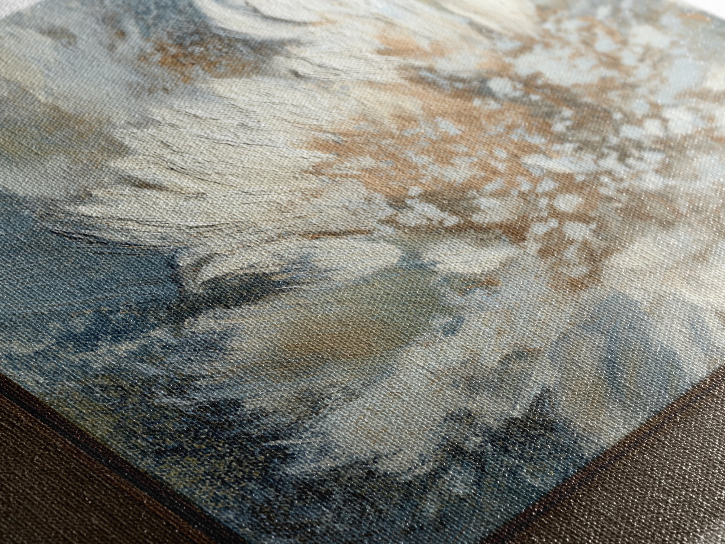 Desk Plant Botanical Closeup Framed Canvas Print, Office Art, Textured Painting, Office Decor, Oil Painting, Focus, Printables, OFF-1x1-88