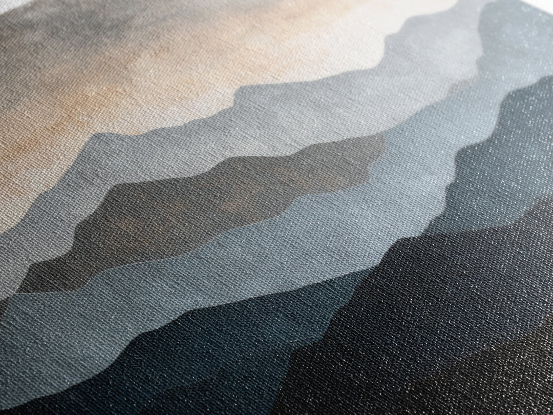 Minimal Mountain Sunrise for Focus Canvas Print, Office Art, Wall Decor, Office Decor, Oil Painting, Focus, Abstract Art, OFF-2x1-70