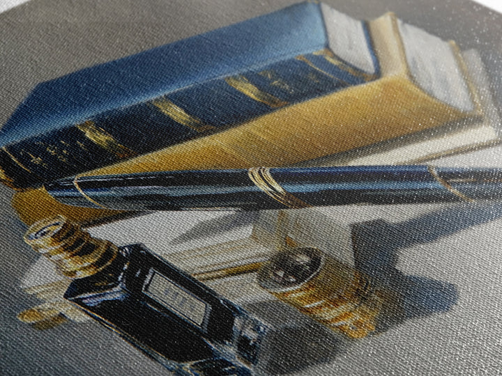 Fountain Pen and Notebook Still Life Without Framed Canvas Print, Office Art, Poster, Office Decor, Oil Painting, Focus, OFF-2x1-90