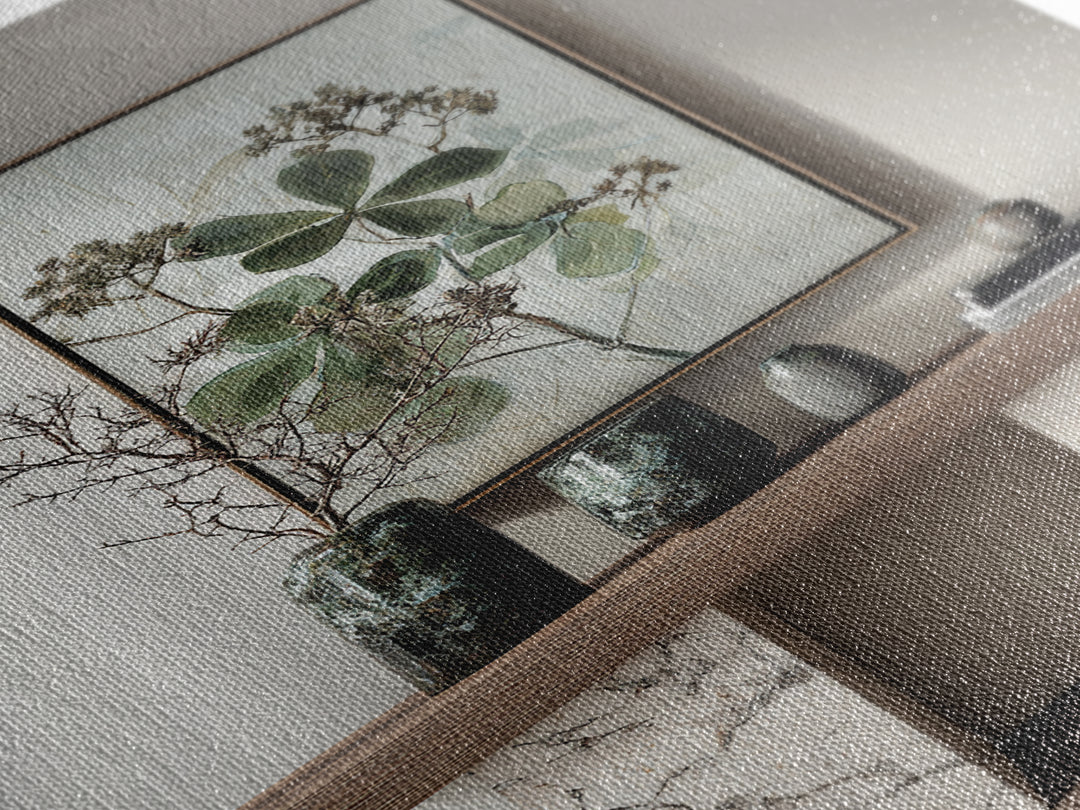 Modern Botanical Print Framed Canvas Print, Office Art, Living Room Decor, Office Decor, Fine Art, Focus, Fine Art Print, OFF-2x3-36