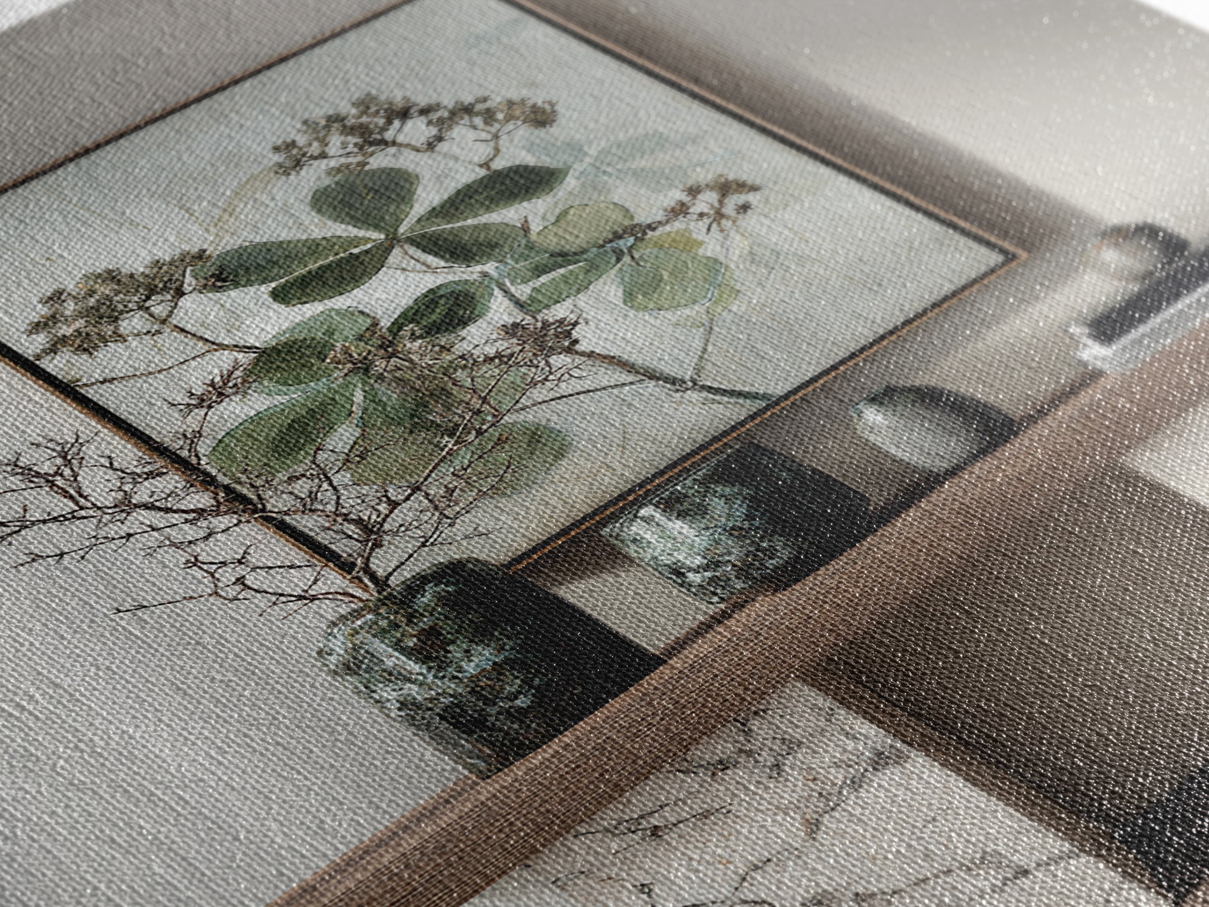 Modern Botanical Print Framed Canvas Print, Office Art, Living Room Decor, Office Decor, Fine Art, Focus, Fine Art Print, OFF-2x3-36