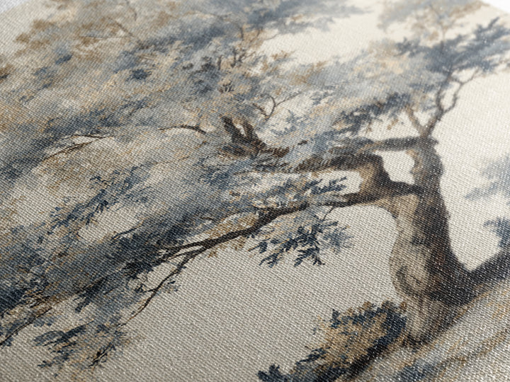 Ink Wash Tree Symbolizing Stability Framed Canvas Print, Office Art, Textured Painting, Office Decor, Fine Art, Focus, OFF-2x3-46