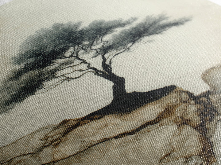 Ink Wash Tree Symbolizing Stability Canvas Print, Office Art, Poster, Office Decor, Fine Art, Focus, Canvas Wall Art, OFF-2x3-70