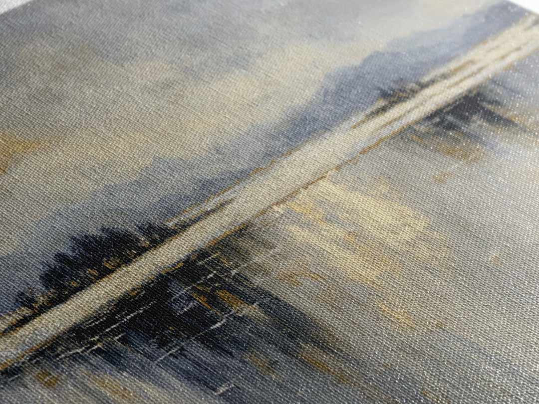 Dignified Neutral Landscape Framed Canvas Print, Office Art, Wall Decor, Office Decor, Fine Art, Focus, Abstract Art, OFF-3x1-47