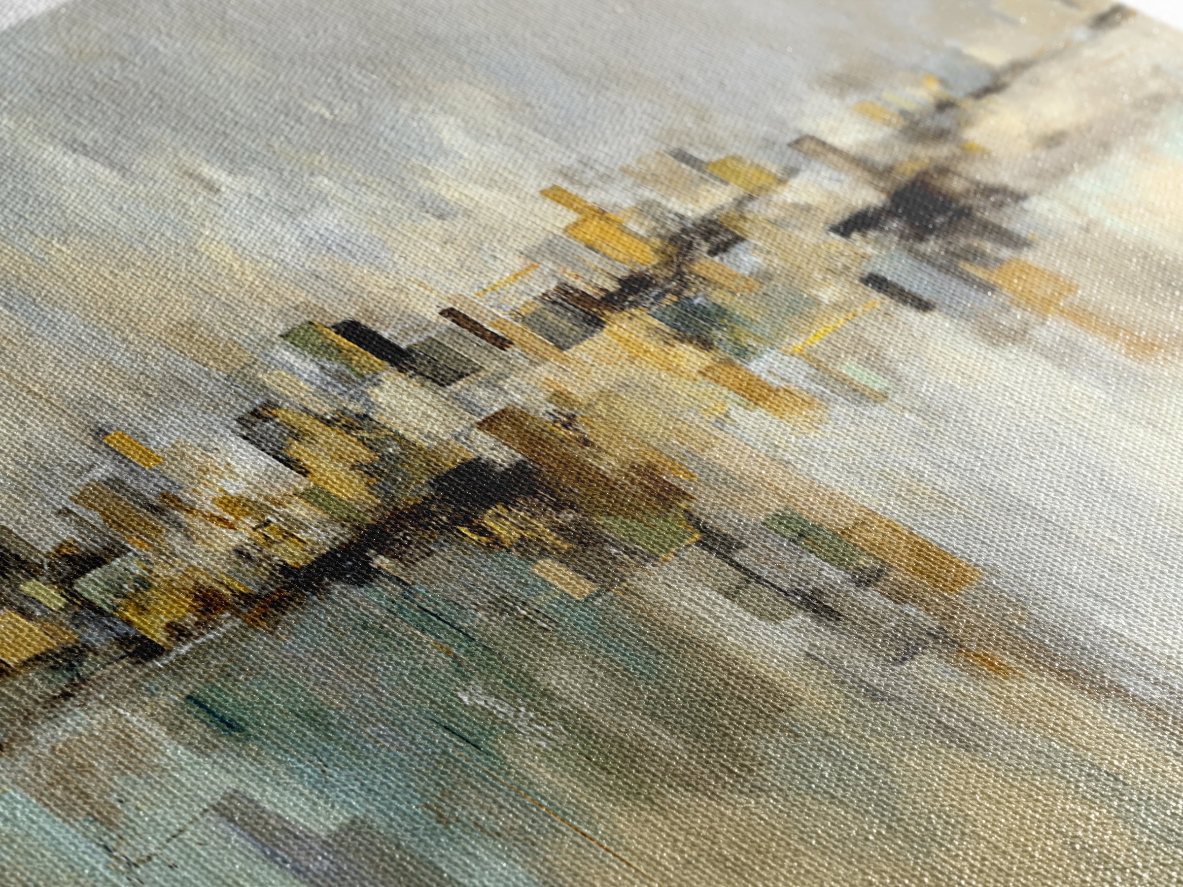 Dignified Neutral Landscape Canvas Print, Office Art, Printables, Office Decor, Oil Painting, Focus, Living Room Decor, OFF-3x1-71