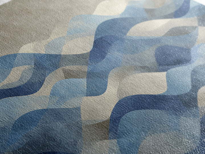 Blue Abstract Wave Pattern for Focus Canvas Print, Office Art, Ai Art, Office Decor, Abstract Art, Focus, Trendy Wall Art, OFF-3x2-21