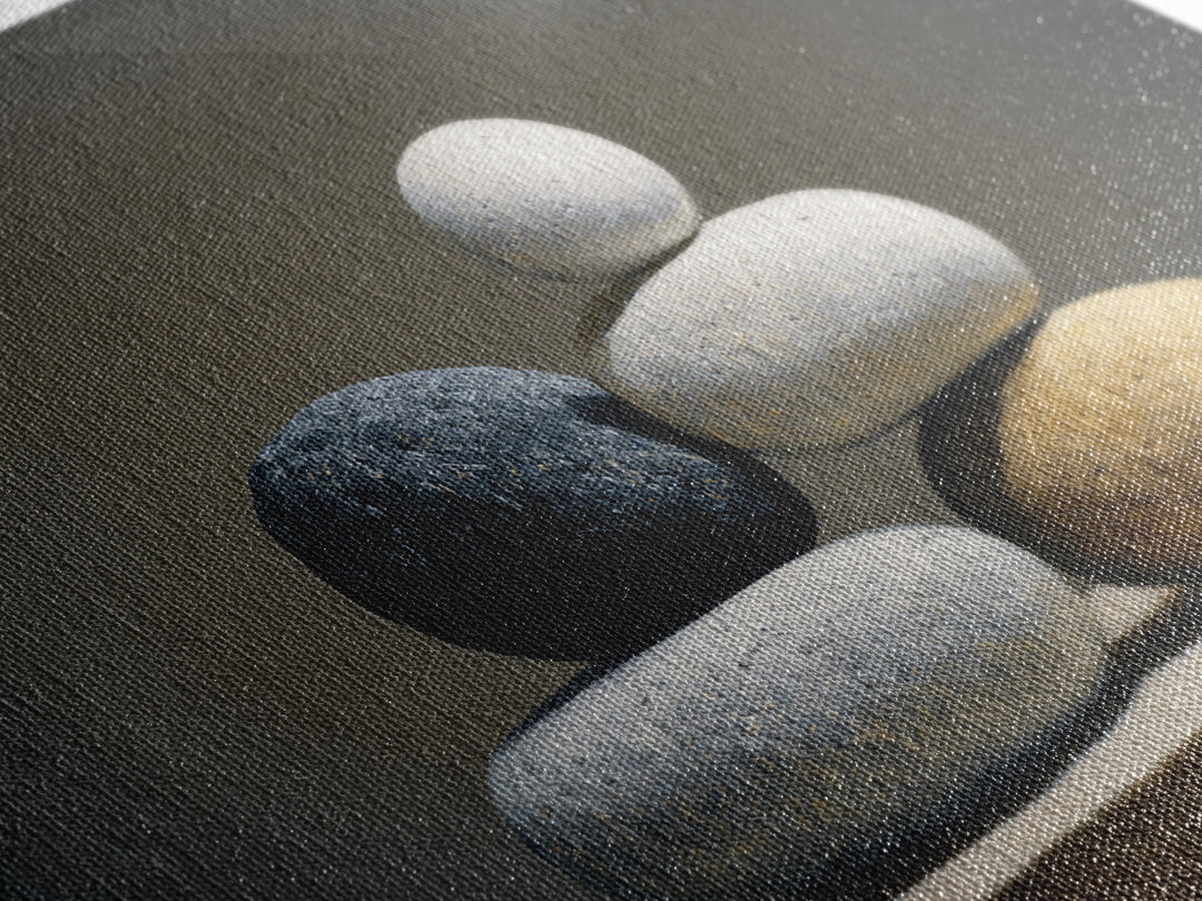 Balanced Stone Composition Framed Canvas Print, Office Art, Digital Wall Art, Office Decor, Fine Art, Focus, Dopamine Decor, OFF-3x2-28