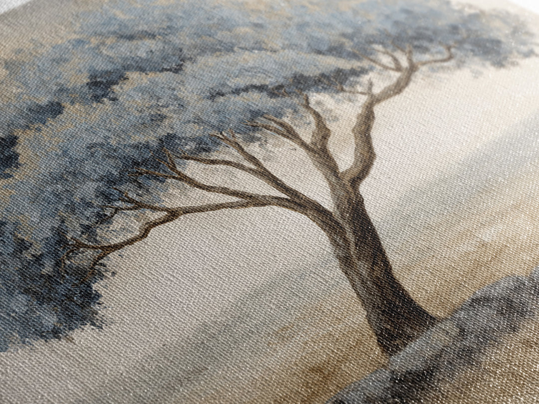 Ink Wash Tree Symbolizing Stability Canvas Print, Office Art, Art Deco, Office Decor, Fine Art, Focus, Bedroom Wall Art, OFF-3x2-42
