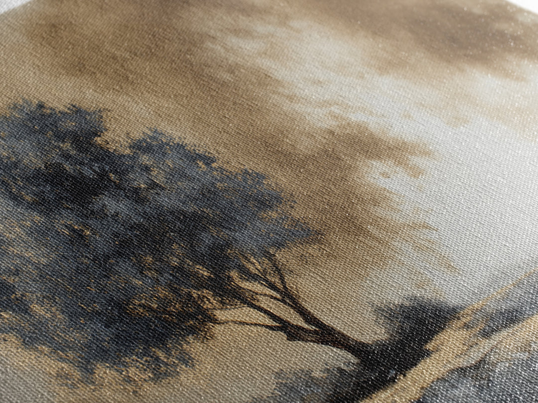 Ink Wash Tree Symbolizing Stability Canvas Print, Office Art, Art Deco, Office Decor, Fine Art, Focus, Bedroom Wall Art, OFF-3x2-66