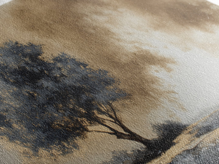Ink Wash Tree Symbolizing Stability Canvas Print, Office Art, Art Deco, Office Decor, Fine Art, Focus, Bedroom Wall Art, OFF-3x2-66