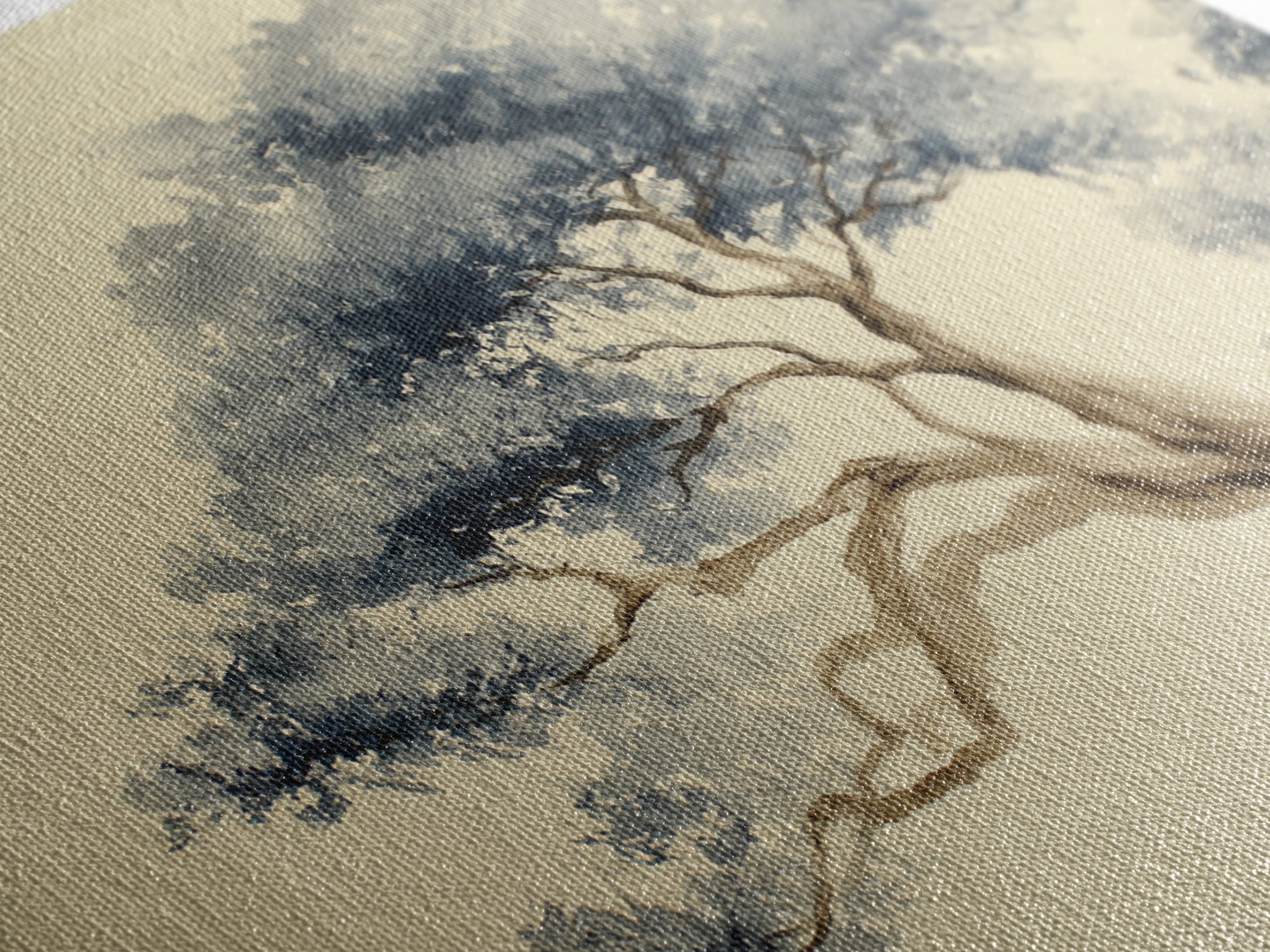 Ink Wash Tree Symbolizing Stability Framed Canvas Print, Office Art, Printable Art, Office Decor, Focus, Neutral Decor, OFF-3x2-90