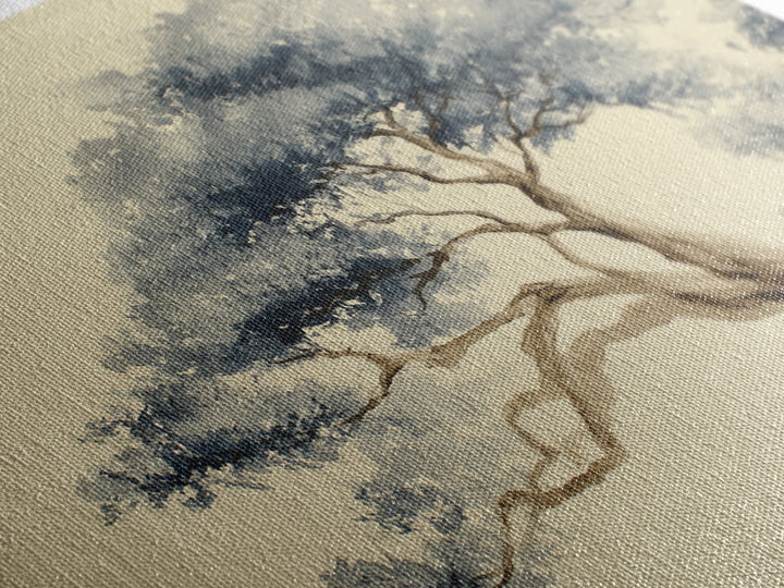 Ink Wash Tree Symbolizing Stability Framed Canvas Print, Office Art, Printable Art, Office Decor, Focus, Neutral Decor, OFF-3x2-90