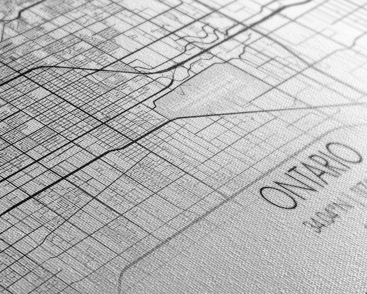 Ontario City Map, California Art, Map Print, Minimalist Wall Art, Wall Art, Canvas Art, Teen Birthday Gift, Trendy Wall Art, Horizontal Art