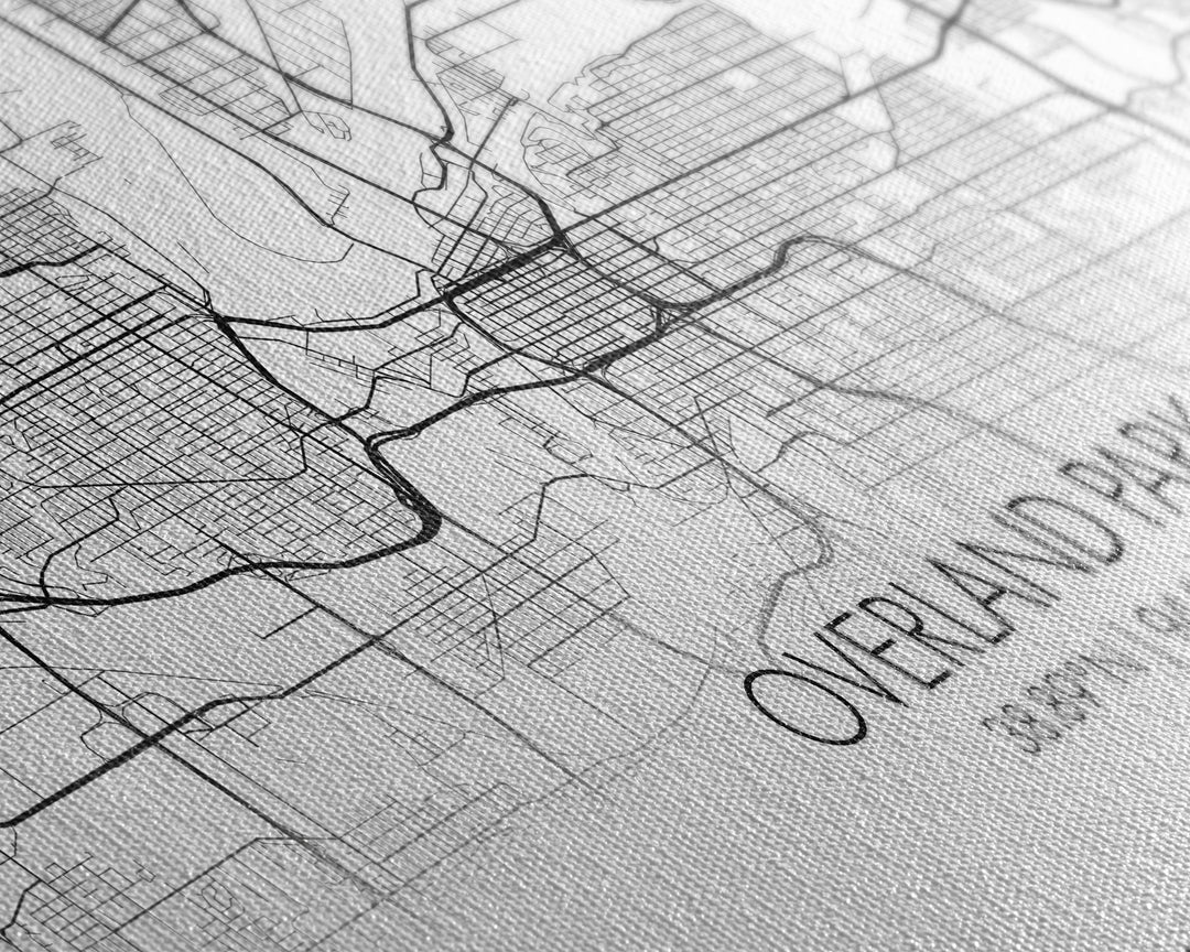 Overland Park City Map, Kansas Art, Map Print, Minimalist Wall Art, Wall Art, Canvas Art, Gift For Realtor, Boho Wall Hanging, Southern Art