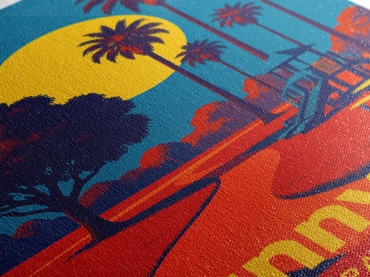 Sunnyvale California Travel Poster, Framed Canvas Print, Bold Pop Art Poster, Sunnyvale Travel Art, Vintage City Poster, Travel Poster Art
