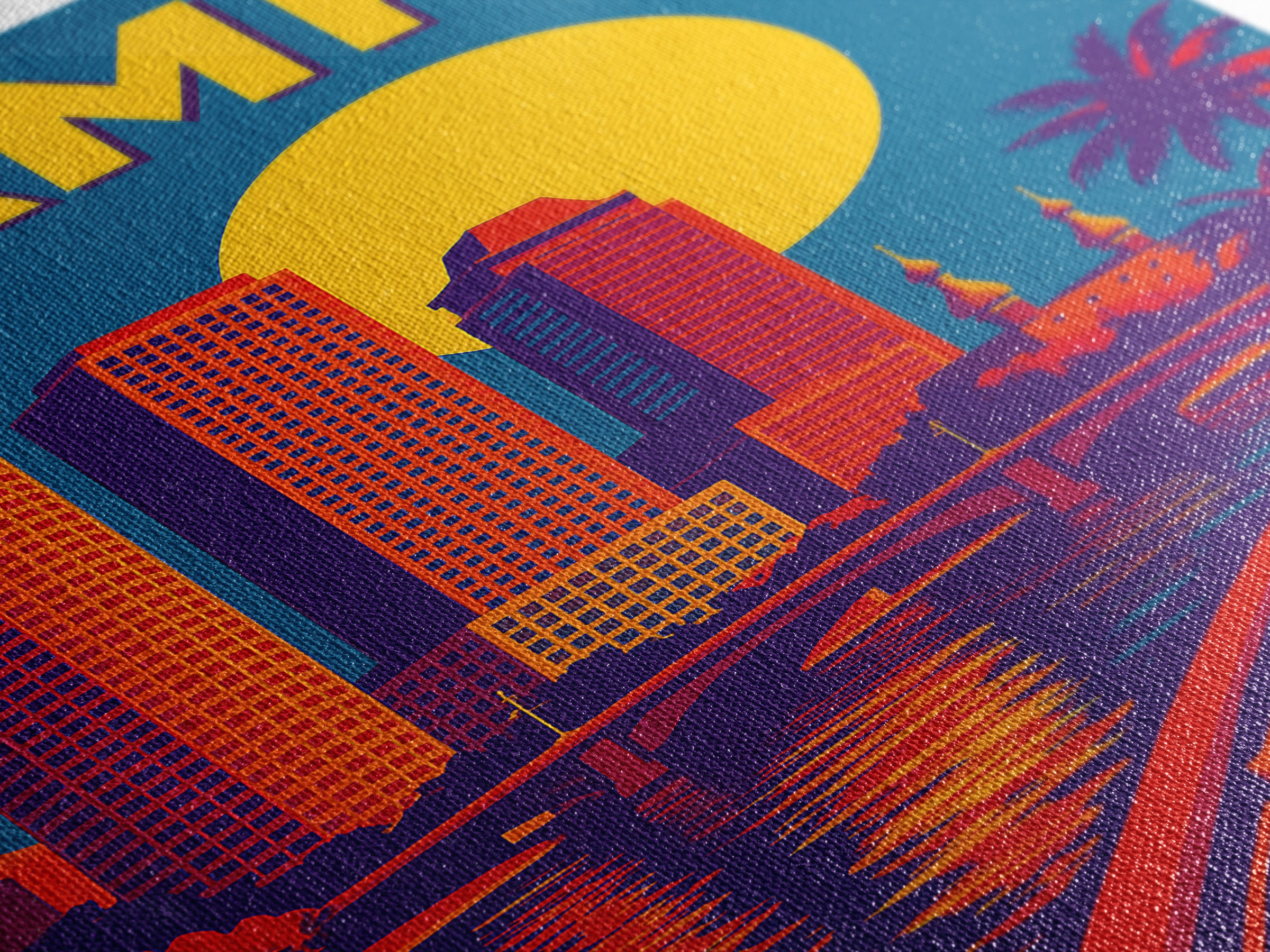 Tampa Florida Travel Poster, Framed Canvas Print, Colorful Graphic Wall Art, Tampa Poster Print, Mid Century Wall Art, Travel Art Print
