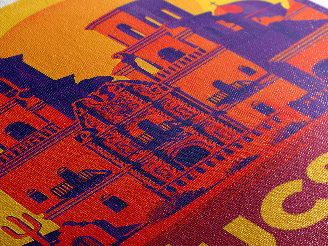 Tucson Travel Poster, Framed Canvas Print, Vibrant Retro Travel Art, Tucson Travel Art, Modern Wall Decor, Eclectic Wall Decor