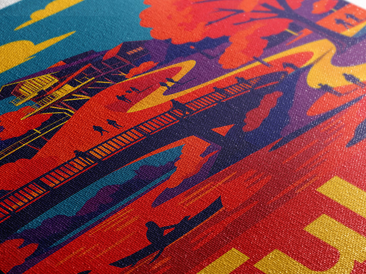 Tulsa Travel Poster, Canvas Print, Vibrant Retro Travel Art, Tulsa Art Print, Mid Century Wall Art, Gift For Travelers, Eclectic Wall Decor