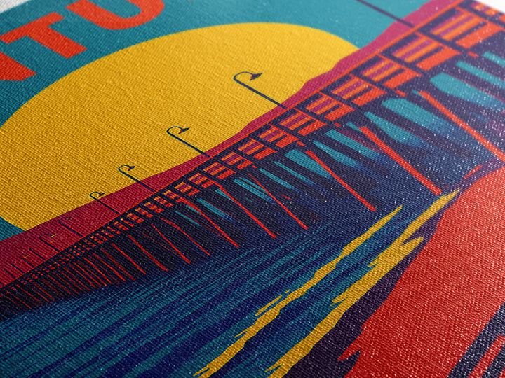 Ventura California Travel Poster, Framed Canvas Print, Vibrant Retro Travel Art, Ventura Poster Print, Travel Wall Decor, City Travel Prints