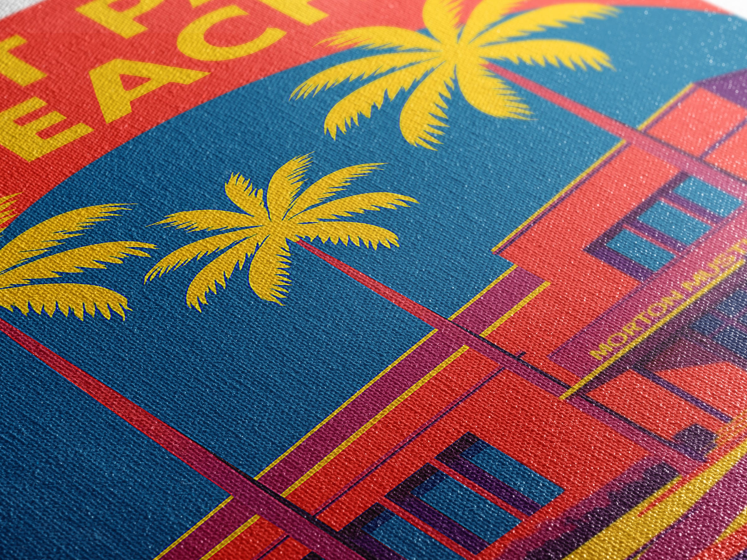 West Palm Beach Florida Travel Poster, Canvas Print, Vibrant Retro Travel Art, West Palm Beach Travel Art, Vintage City Art