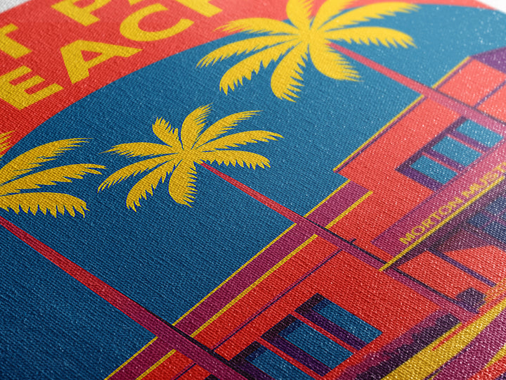 West Palm Beach Florida Travel Poster, Canvas Print, Vibrant Retro Travel Art, West Palm Beach Travel Art, Vintage City Art