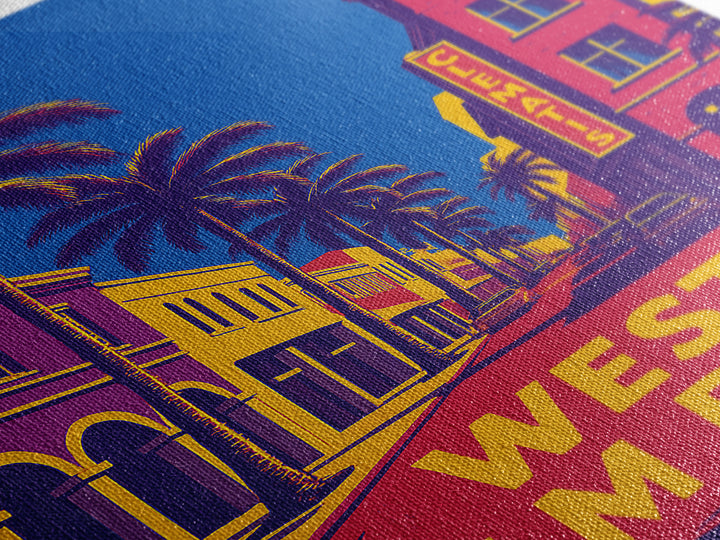 West Palm Beach Travel Poster, Framed Canvas Print, Colorful Graphic Wall Art, West Palm Beach Wall Art, Gift For Travelers, Travel Print