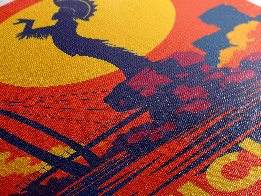 Wichita Kansas Travel Poster, Canvas Print, Vibrant Retro Travel Art, Wichita City Art, Mid Century Wall Art, Travel Print, Poster Print