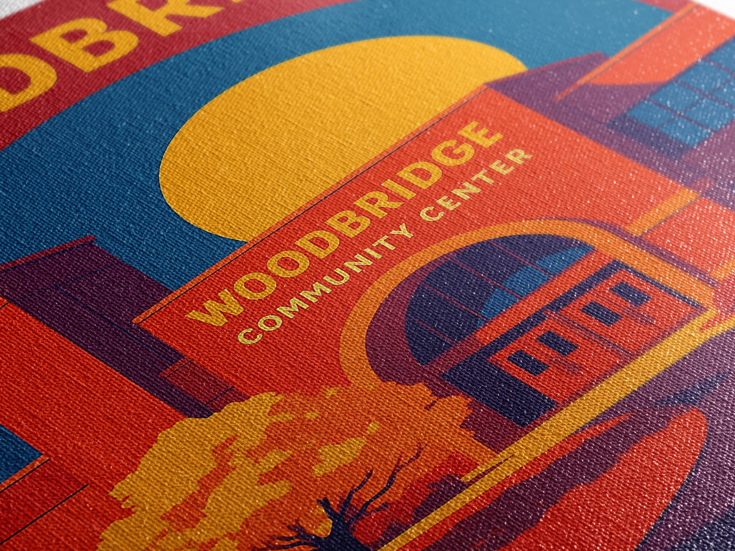 Woodbridge Virginia Travel Poster, Canvas Print, High Contrast City Poster, Woodbridge Art Print, City Illustration, Mid Century Wall Art