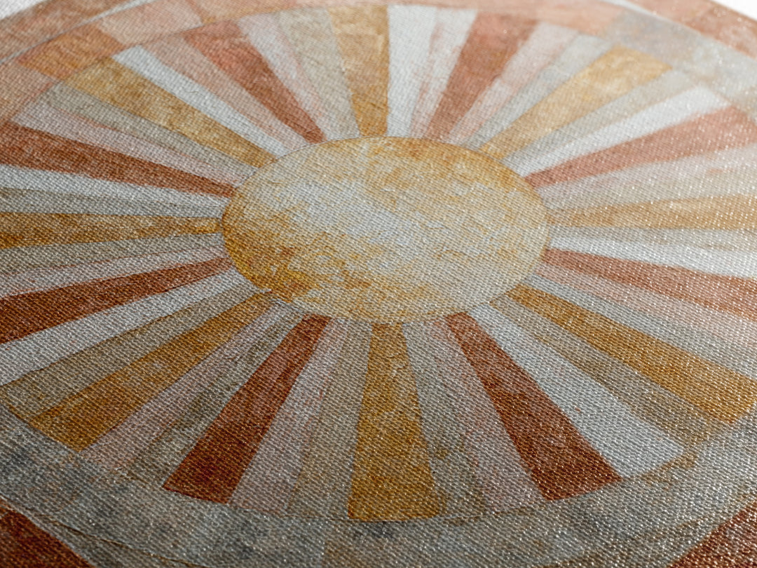Sun Motif with Warm Terracotta Rays Canvas Print, Patio Art, Bar Art, Patio Decor, Outdoor, Outdoor Art, Gallery Decor, PAT-1x1-18