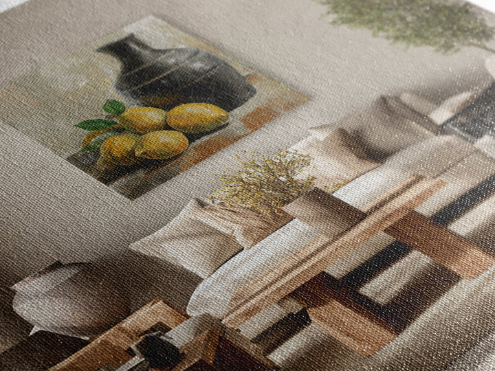 Outdoor Citrus Still Life Framed Canvas Print, Patio Art, Fine Art Print, Patio Decor, Fine Art, Outdoor, Wall Decor, PAT-1x1-29