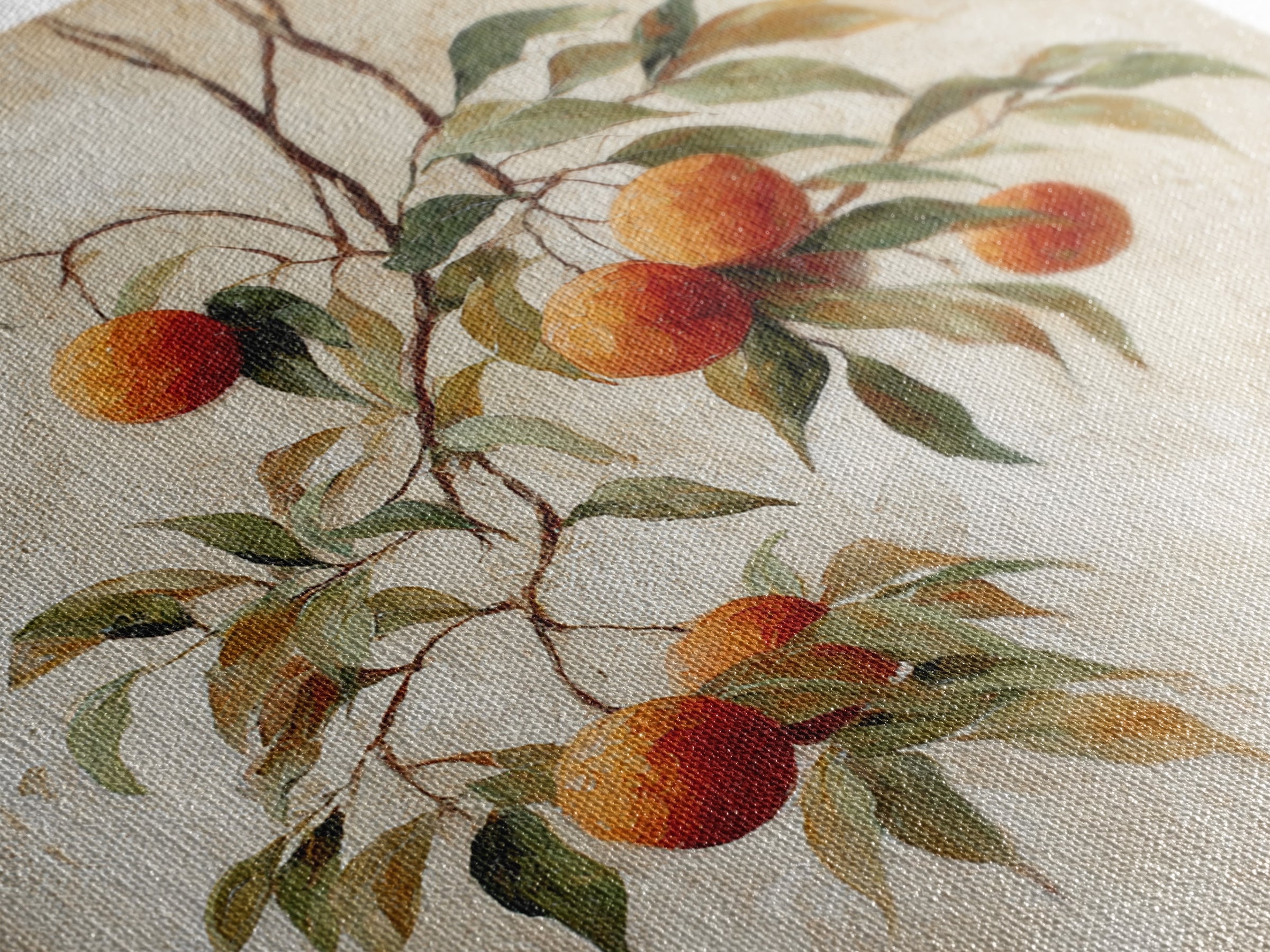Orange Tree Branch Framed Canvas Print, Patio Art, Lake House Decor, Patio Decor, Oil Painting, Outdoor, Boho Decor, PAT-1x1-46