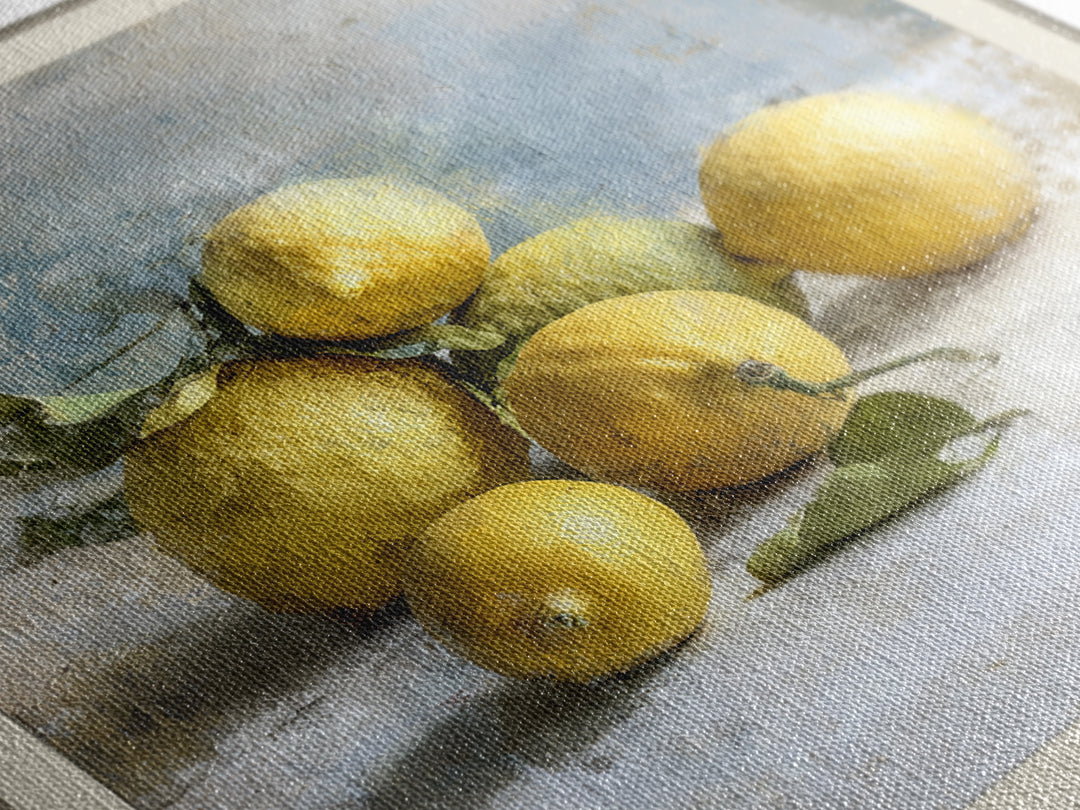 Outdoor Citrus Still Life Canvas Print, Patio Art, Rustic Decor, Patio Decor, Fine Art, Outdoor, Textured Painting, PAT-1x1-5
