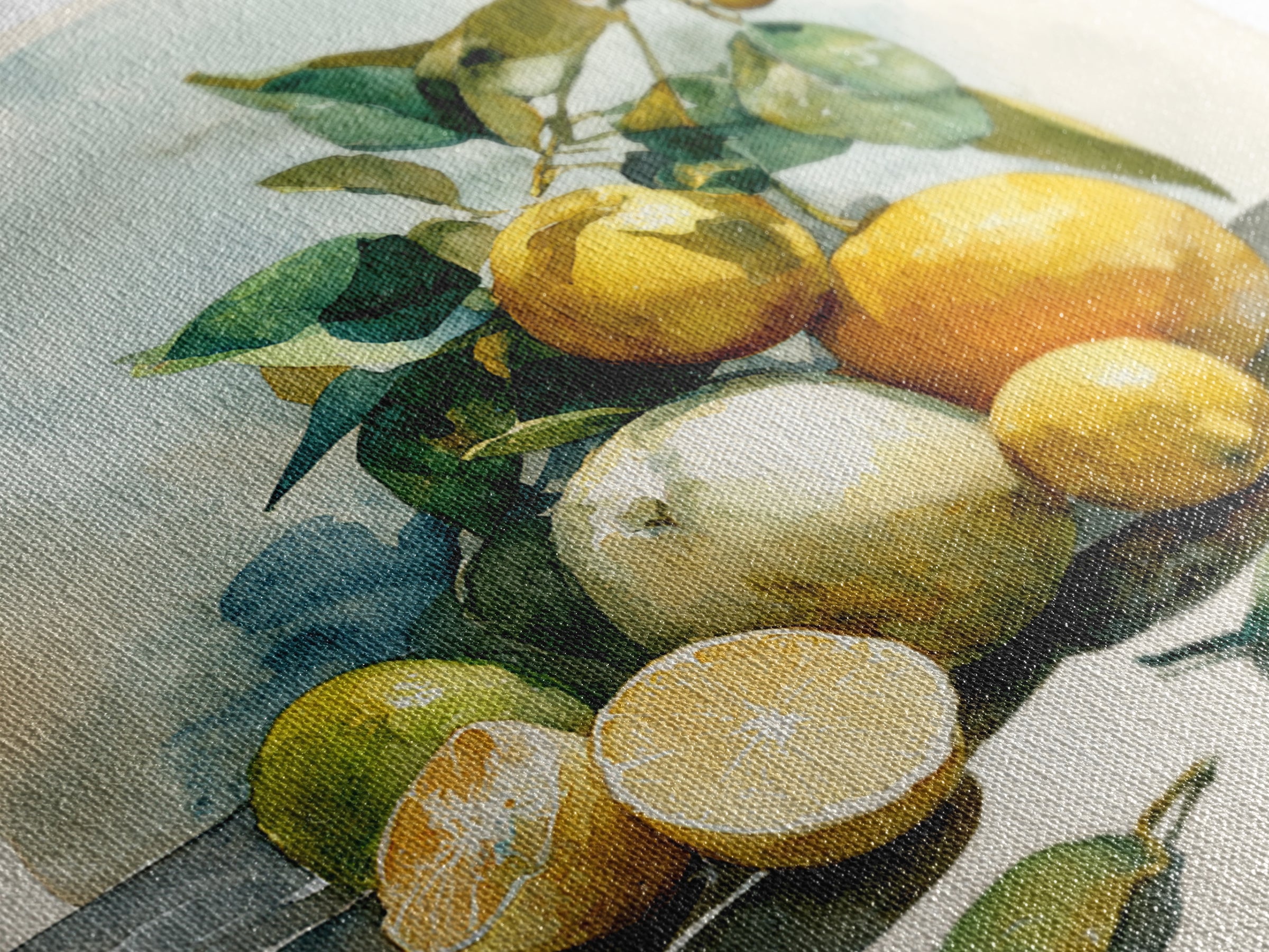 Outdoor Citrus Still Life Canvas Print, Patio Art, Room Decor, Patio Decor, Fine Art, Outdoor, Garden Art, Outdoor Wall Art, PAT-1x1-77