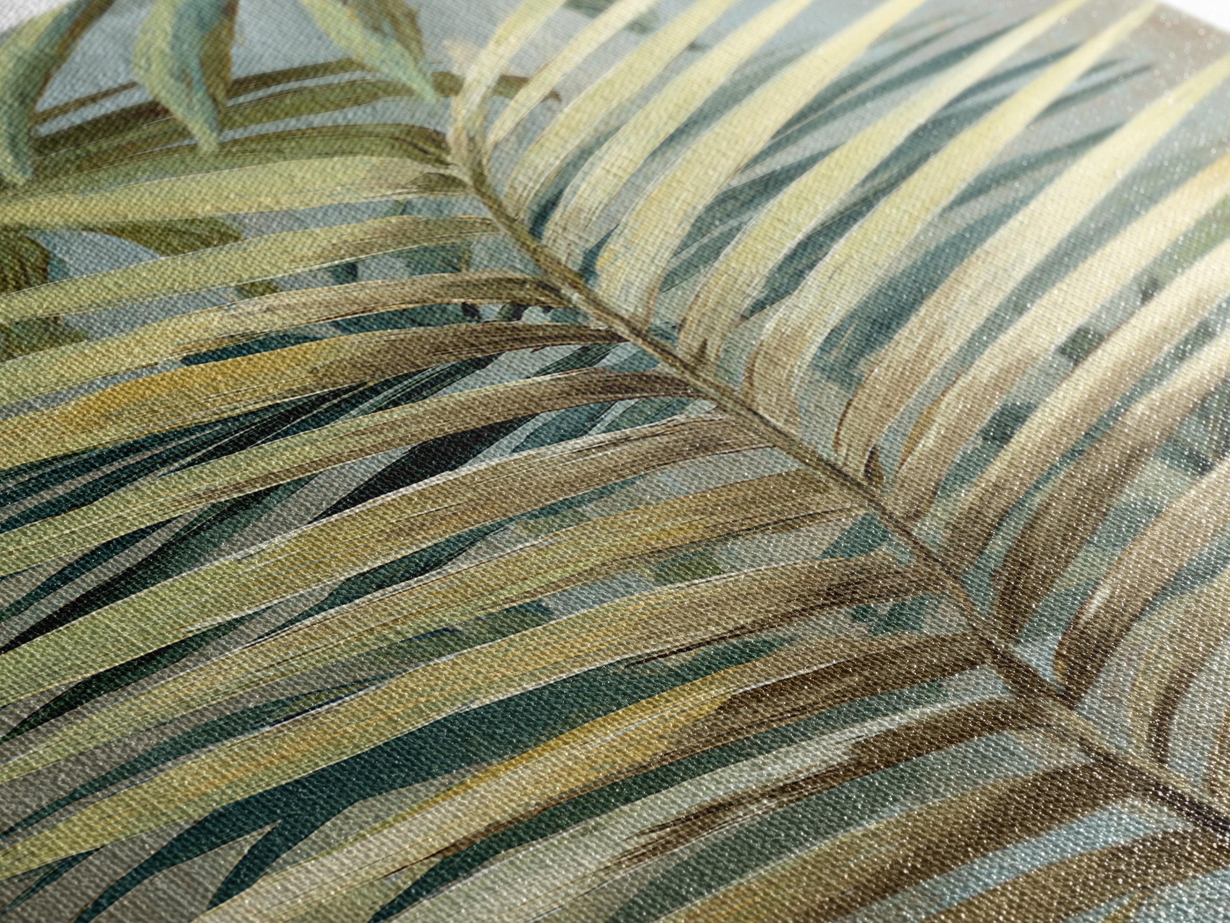 Tropical Palm Fronds Canvas Print, Patio Art, Statement Artwork, Patio Decor, Fine Art, Outdoor, Outdoor Decor, Metal Wall Art, PAT-1x3-13