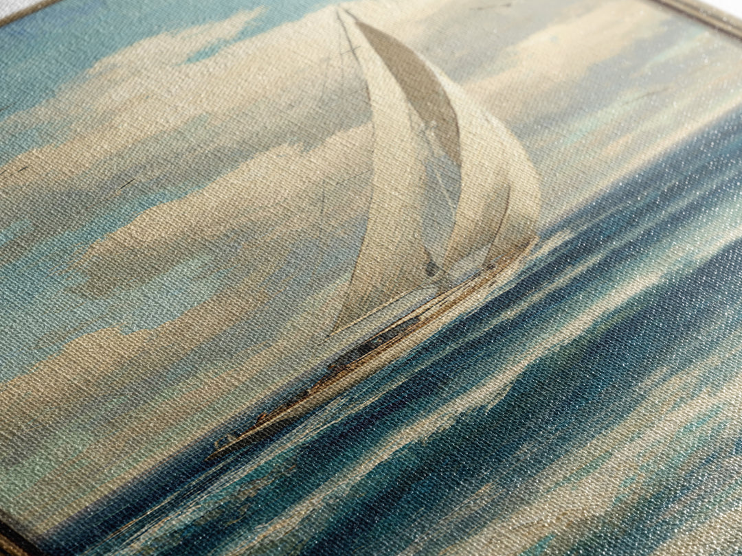 Sailboat on a Breezy Summer Horizon Canvas Print, Patio Art, Outdoor Decor, Patio Decor, Outdoor, Bar Art, Coastal Wall Decor, PAT-1x3-27