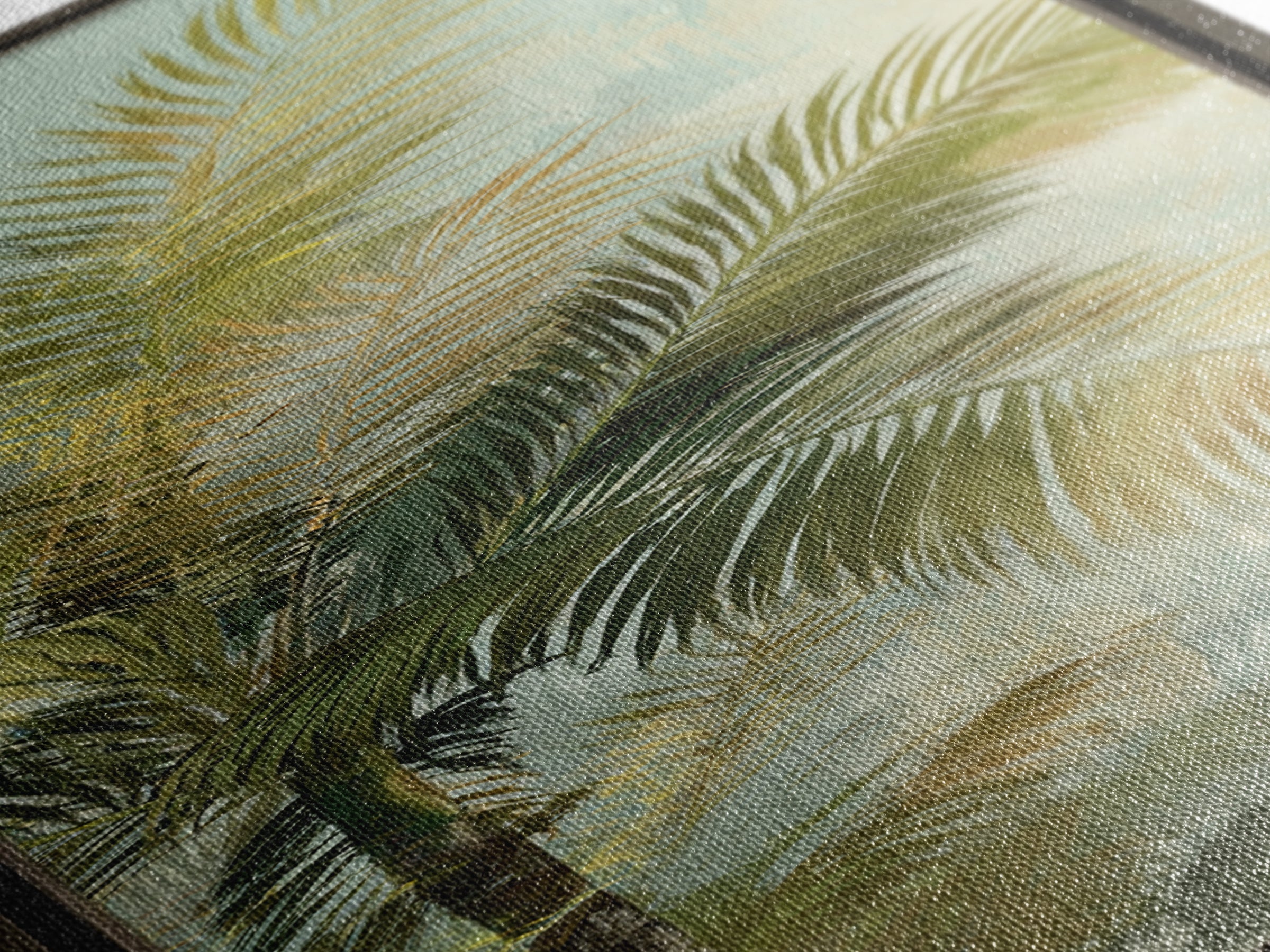 Tropical Palm Fronds Canvas Print, Patio Art, Statement Artwork, Patio Decor, Fine Art, Outdoor, Outdoor Decor, Metal Wall Art, PAT-1x3-37