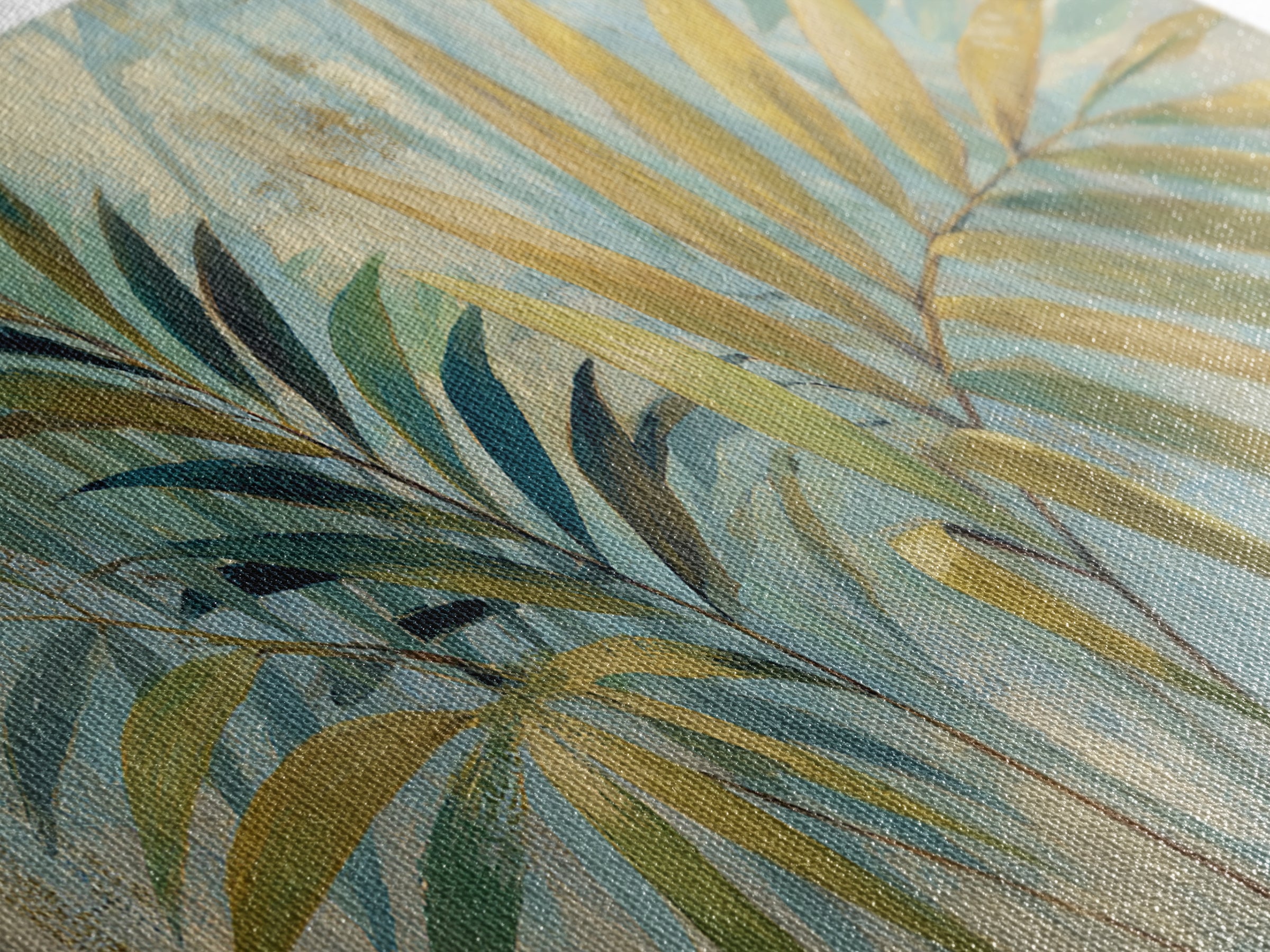Tropical Palm Fronds Canvas Print, Patio Art, Wall Art, Patio Decor, Oil Painting, Outdoor, Outdoor Wall Decor, Floral Wall Art, PAT-2x1-21