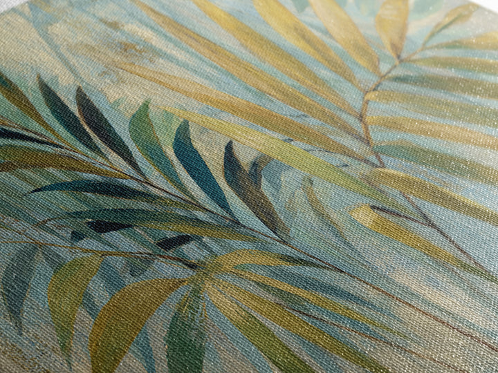 Tropical Palm Fronds Canvas Print, Patio Art, Wall Art, Patio Decor, Oil Painting, Outdoor, Outdoor Wall Decor, Floral Wall Art, PAT-2x1-21