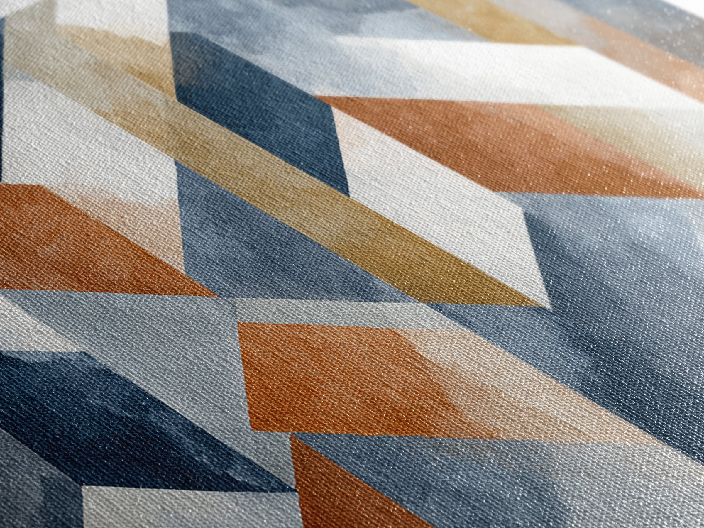 Warm Geometric Tile Pattern Canvas Print, Patio Art, Textured Painting, Patio Decor, Fine Art, Outdoor, Outdoor Wall Art, PAT-2x1-44