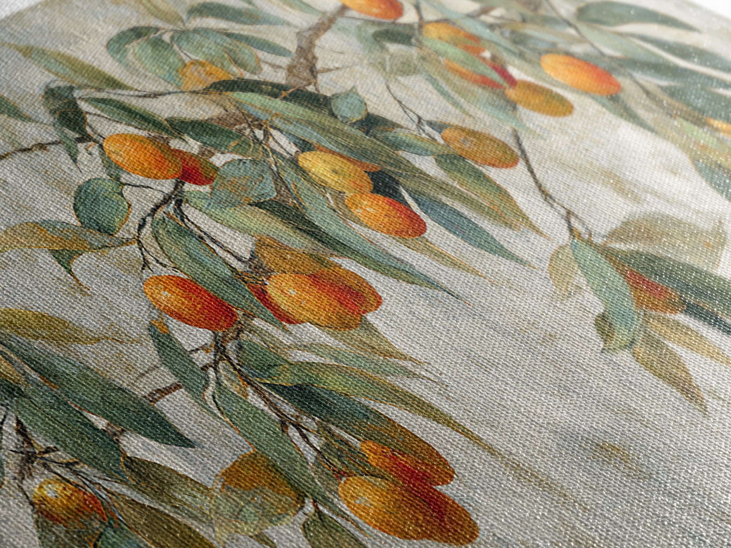 Orange Tree Branch Canvas Print, Patio Art, Textured Painting, Patio Decor, Fine Art, Outdoor, Outdoor Wall Art, Western Decor, PAT-2x1-66