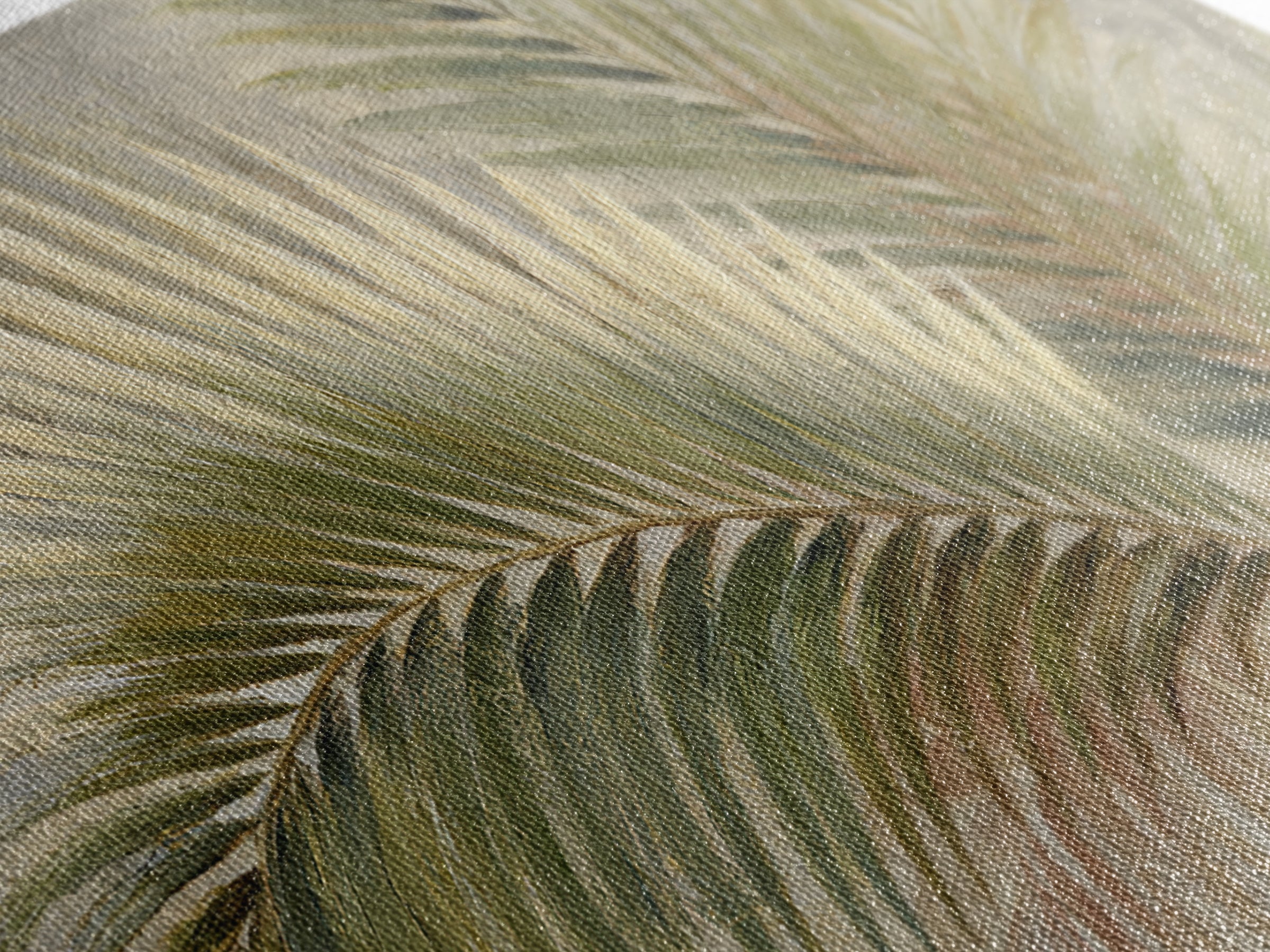 Tropical Palm Fronds Canvas Print, Patio Art, Metal Art, Patio Decor, Outdoor, Patio Cushions, Yard Decor, Mixed Media Art, PAT-2x1-69