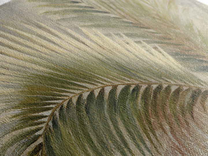 Tropical Palm Fronds Canvas Print, Patio Art, Metal Art, Patio Decor, Outdoor, Patio Cushions, Yard Decor, Mixed Media Art, PAT-2x1-69