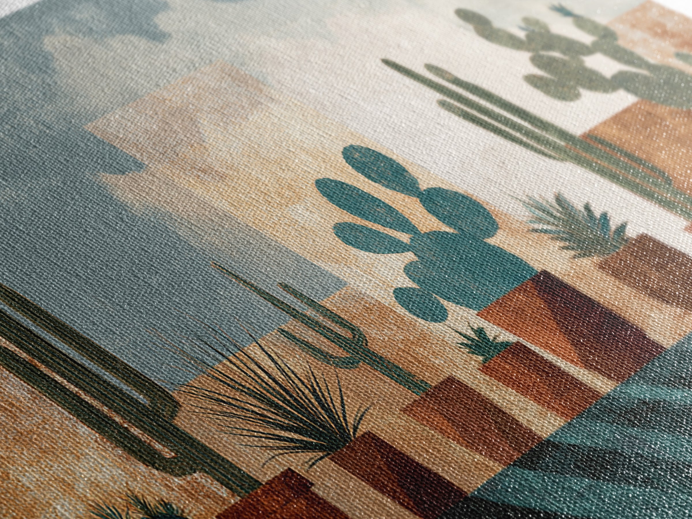 Cactus and Agave Framed Canvas Print, Patio Art, Beach House Decor, Patio Decor, Oil Painting, Outdoor, Modern Decor, PAT-2x1-96